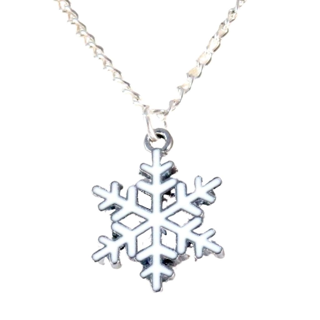White Snowflake Necklace 1702